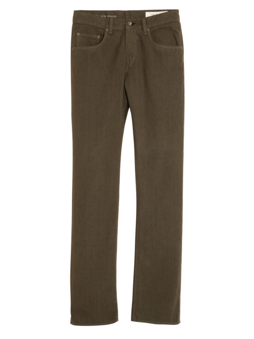 Rag & Bone RB15X Slim Straight Jean Pant Dist Fatigue Olive Green Mens 30 Waist